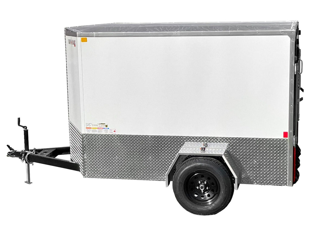 True North 5 x 8-ft Enclosed Trailer with Ramp Door, White
