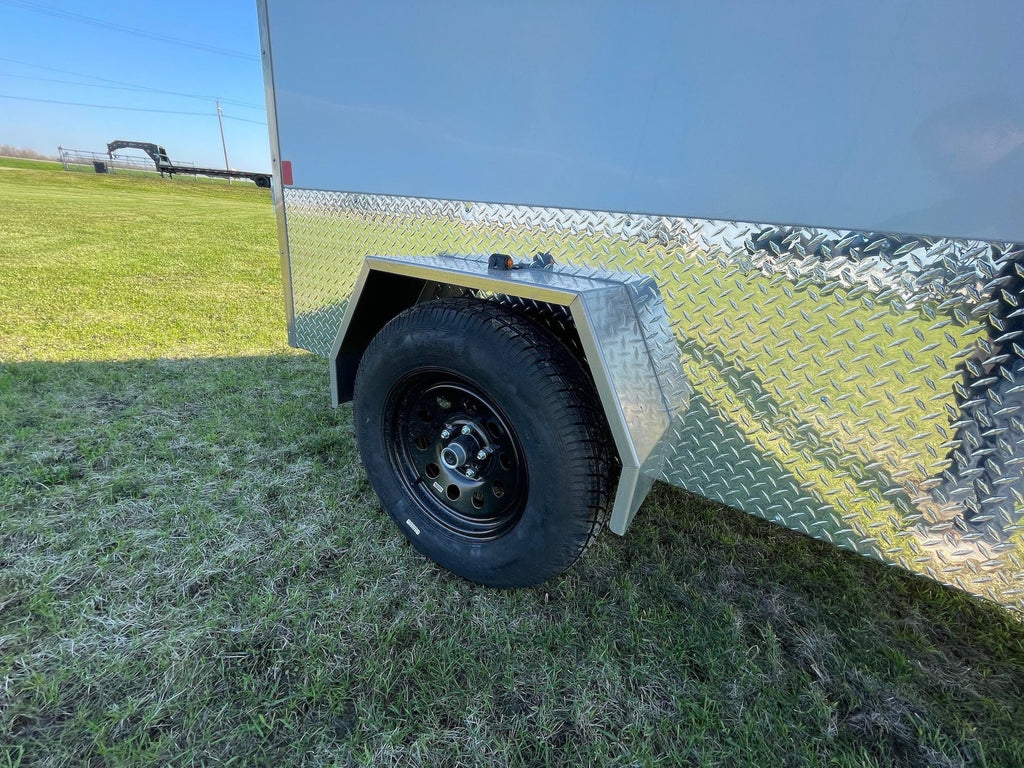 True North 5 x 8-ft Enclosed Trailer with Ramp Door, White