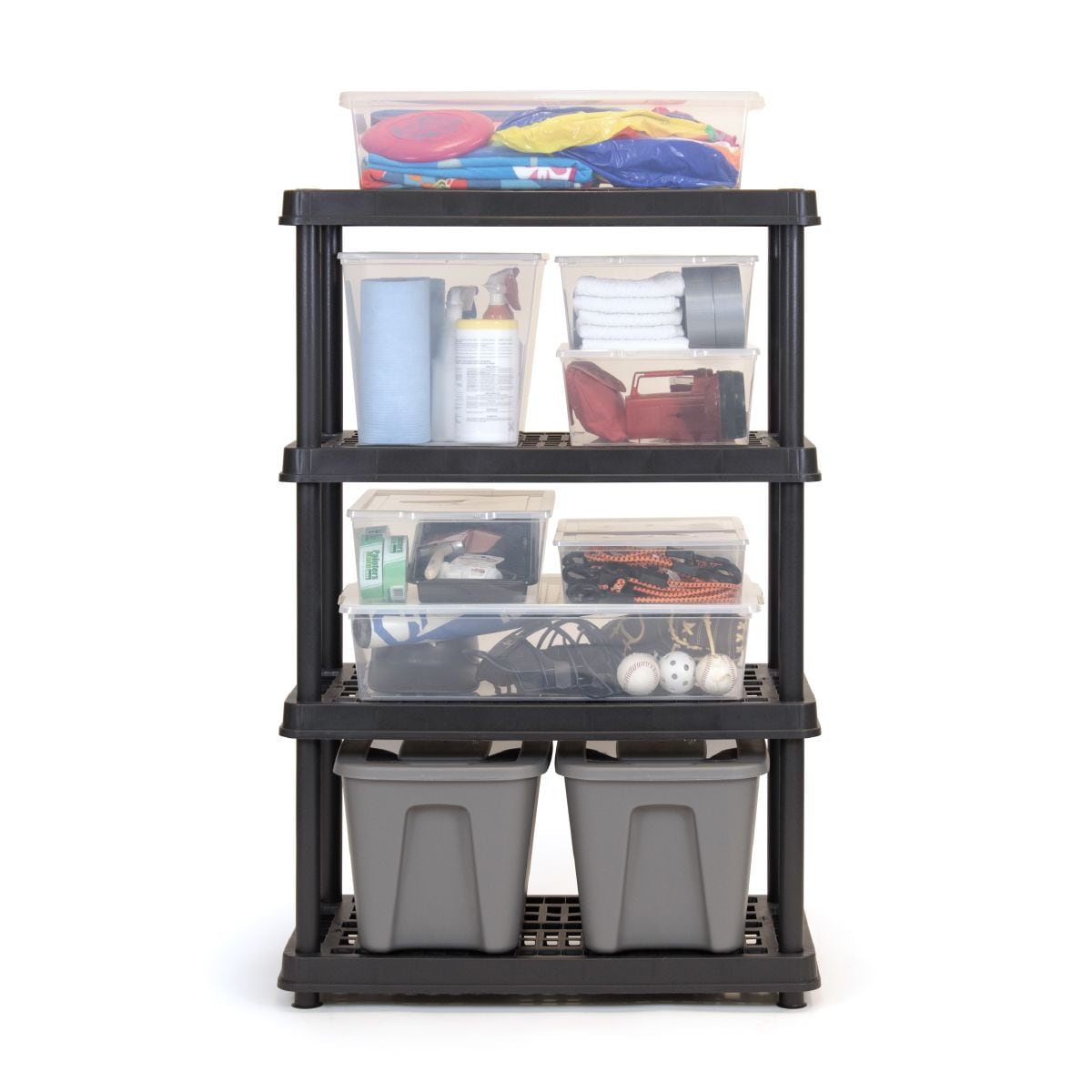 TuffStore 4-Shelf Resin/Plastic Storage Rack/Shelving Unit, 36 x 18 x 54-in