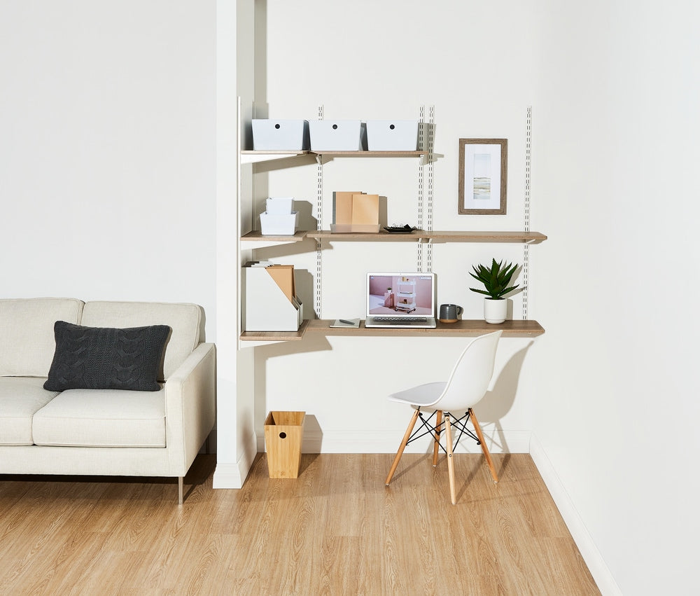 type A Floating Wall Shelf Board, Oak Sonoma Finish, 12 x 24-in