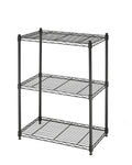 type A Metal 3-Tier Adjustable Wire Shelving Storage Unit, Black