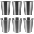 Milisten Set of 6 Stainless Steel Cups for Cocktails, Water, and Beverages Drinkware