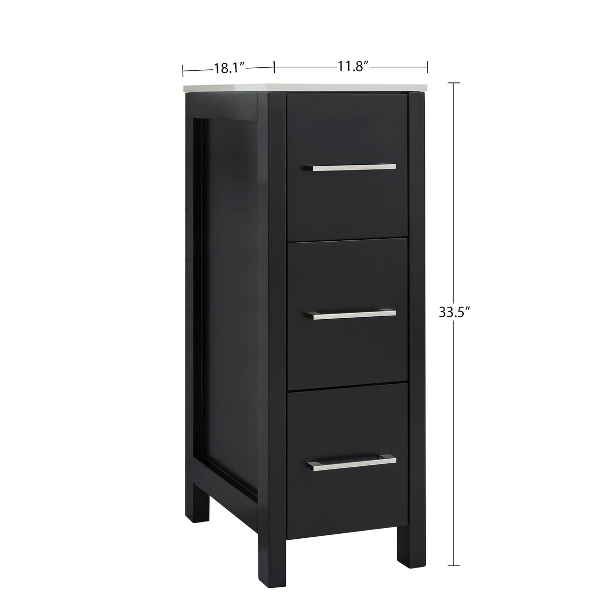 Vanity Art Brescia Vanity Side Cabinet, 12-in