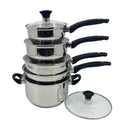 Vida by PADERNO Everyday Series Premium Stainless Steel Cookware Set, Dishwasher & Oven-Safe, 10-pc