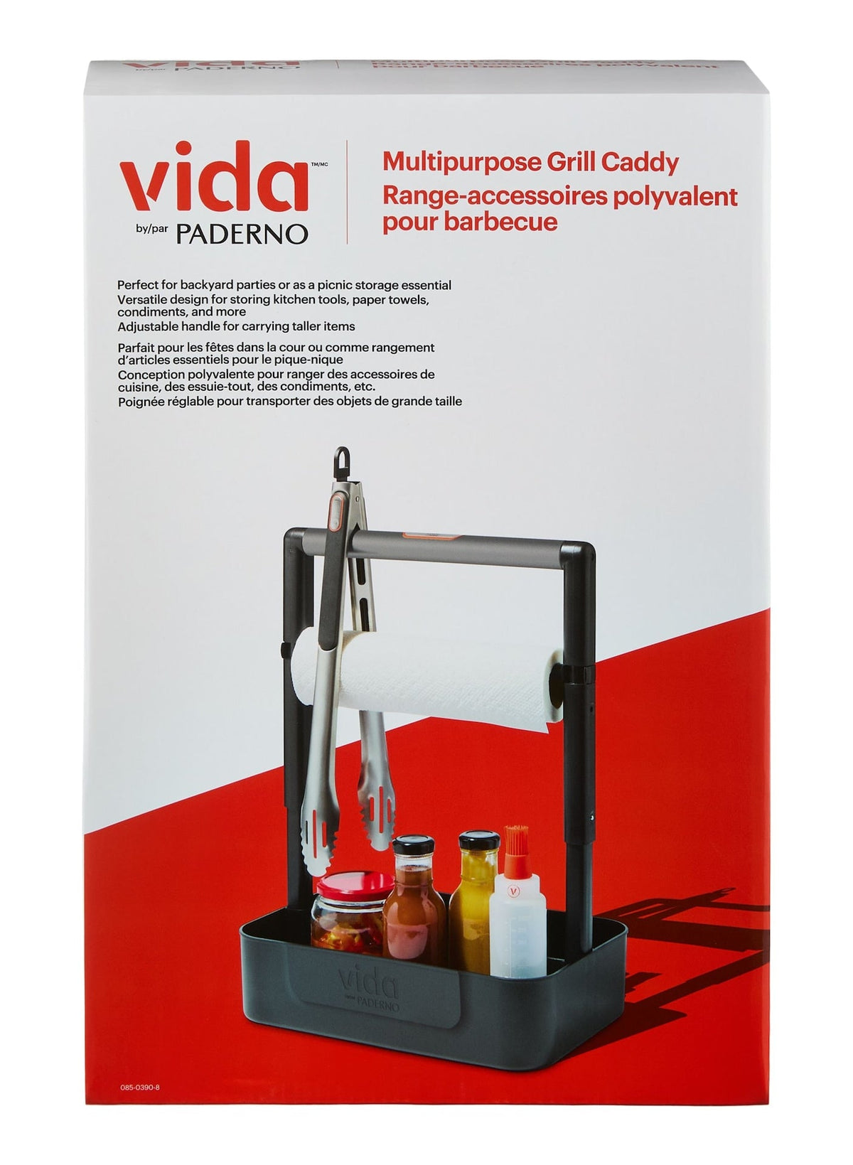 Vida by PADERNO Multi-Purpose Grill Caddy with Adjustable Handle