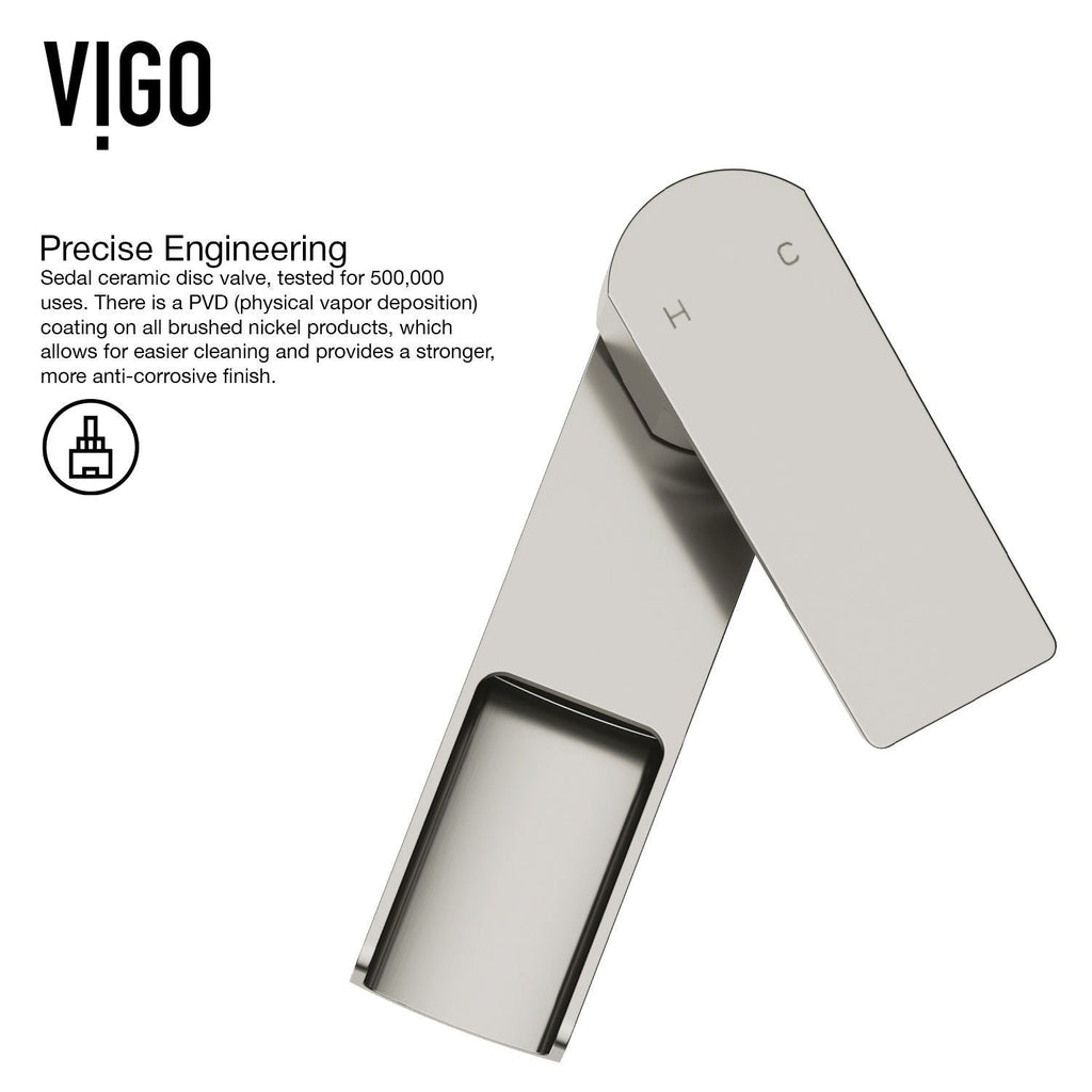 VIGO Amada 11-in Brushed Nickel Vessel Bathroom Faucet