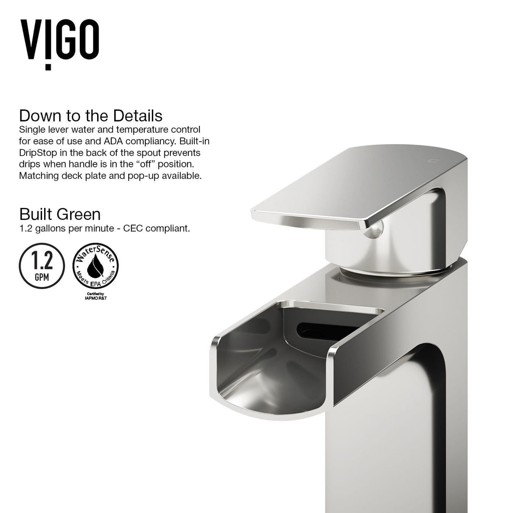 VIGO Amada 11-in Brushed Nickel Vessel Bathroom Faucet