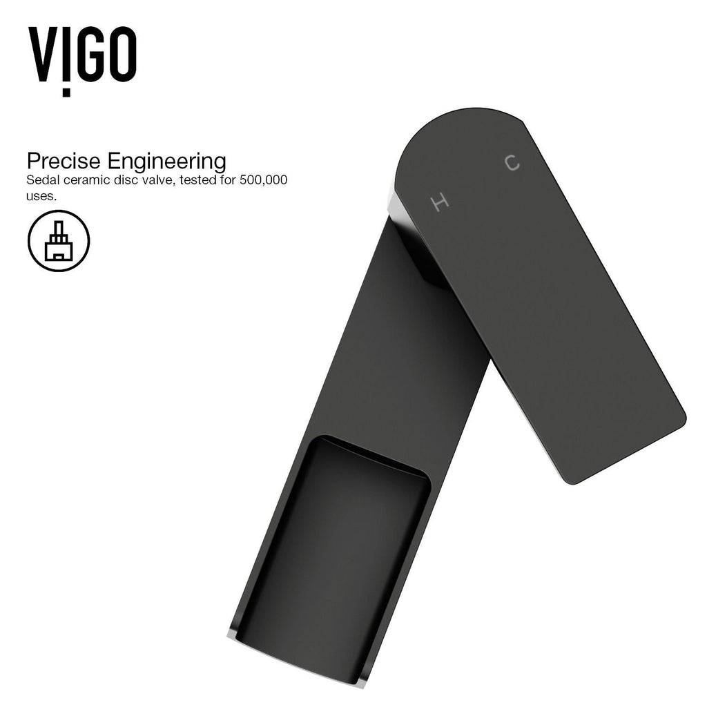 VIGO Amada Single Handle Vessel Sink Bathroom Faucet, Matte Black