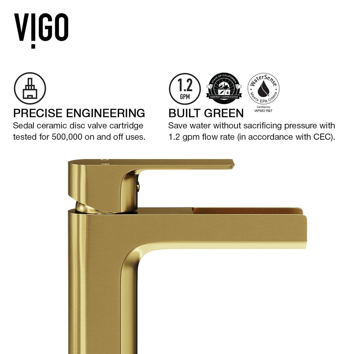 VIGO Amada Single Handle Vessel Sink Bathroom Faucet, Matte Brushed Gold