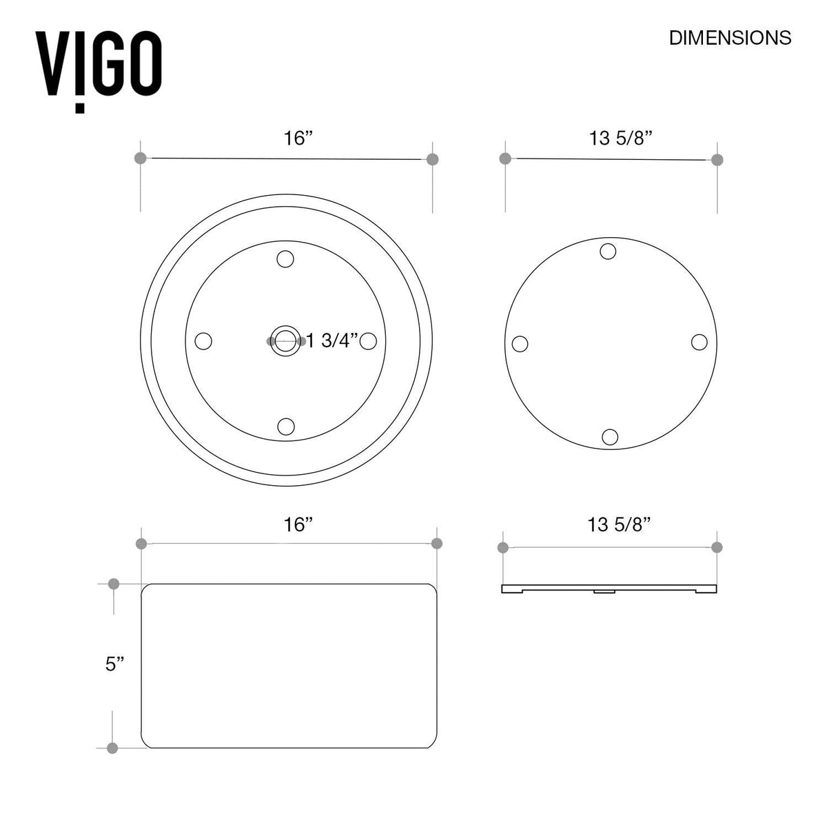VIGO Anvil Matte Stone Round Composite Vessel Bathroom Sink/Basin with Deep Bowl, White
