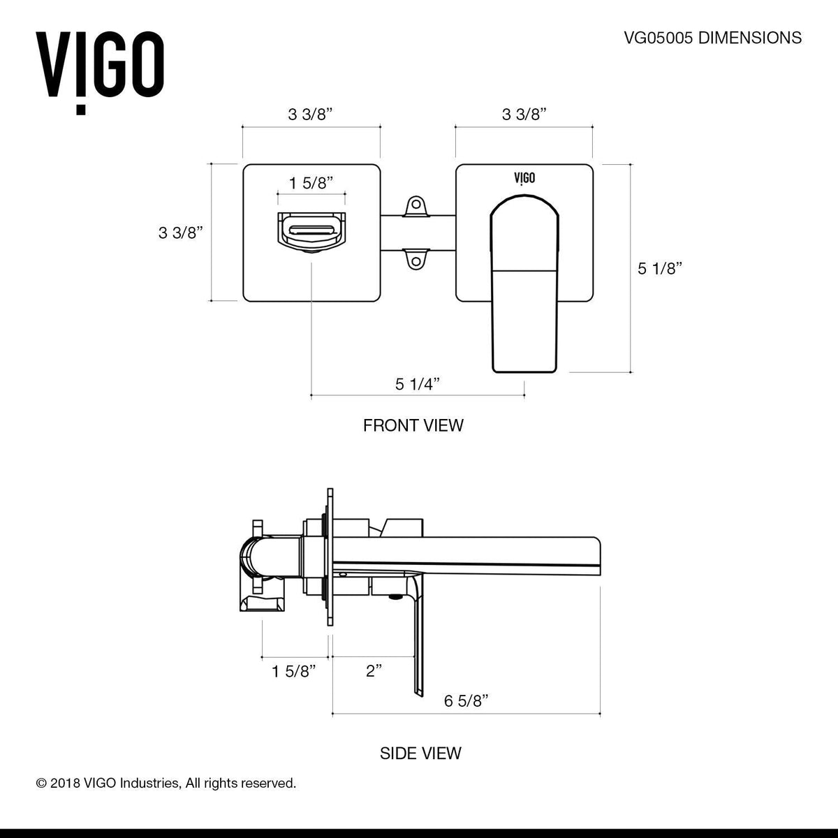 VIGO Atticus Brushed Nickel Wall Mount Bathroom Faucet