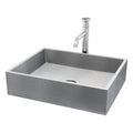 VIGO Coca Gothic ConcretoStone Grey Bathroom Sink/Basin Set with Cass Faucet and Rectangular Vessel