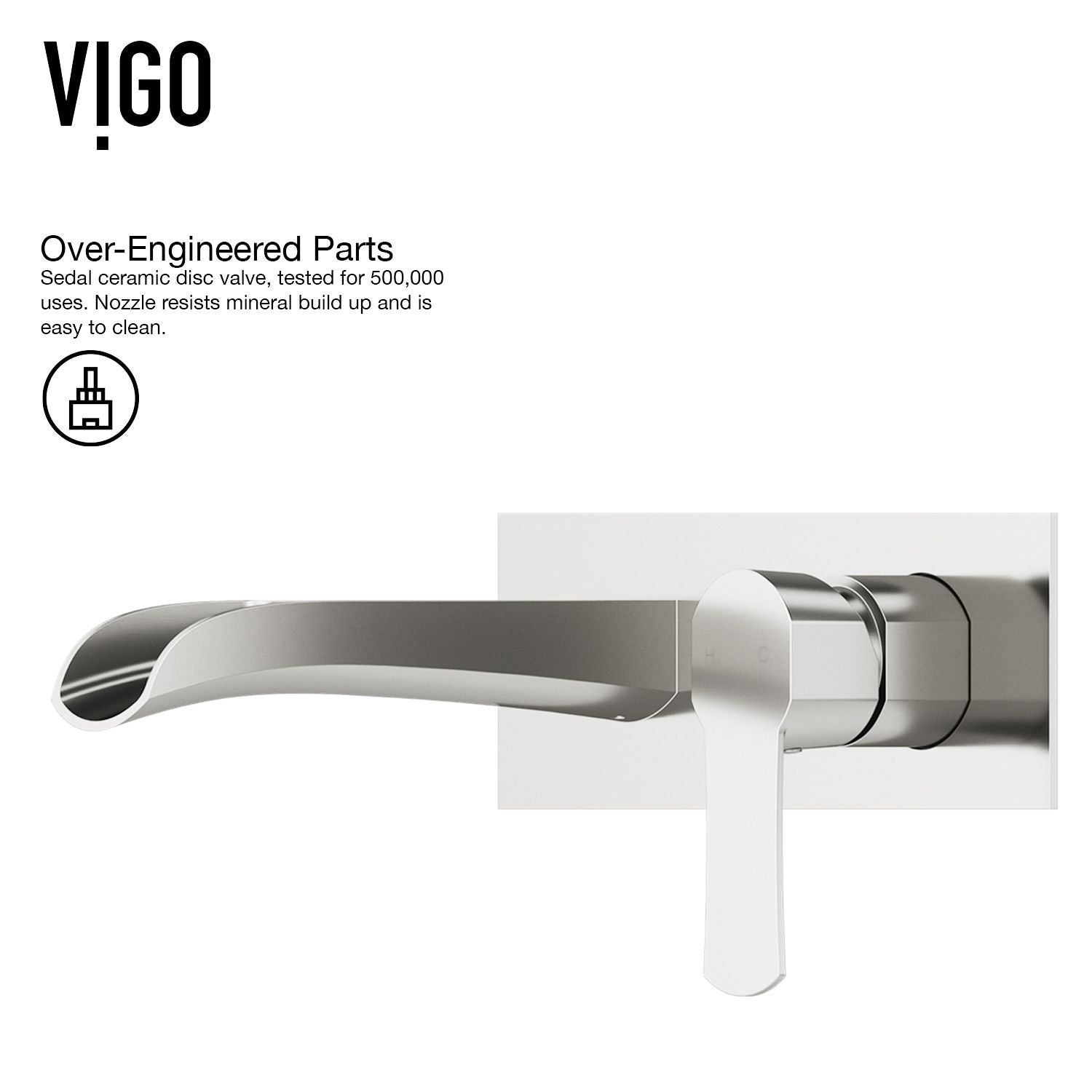 VIGO Cornelius Wall Mount Single Handle Bathroom Sink Faucet, WaterSense Certified, Brushed Nickel