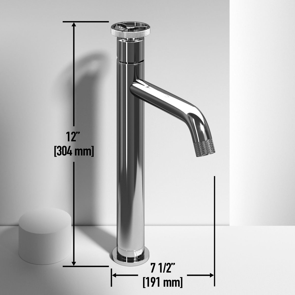 VIGO Duomo Gothic ConcretoStone Grey Bathroom Sink/Basin Set with Cass Faucet and Rectangular Vessel