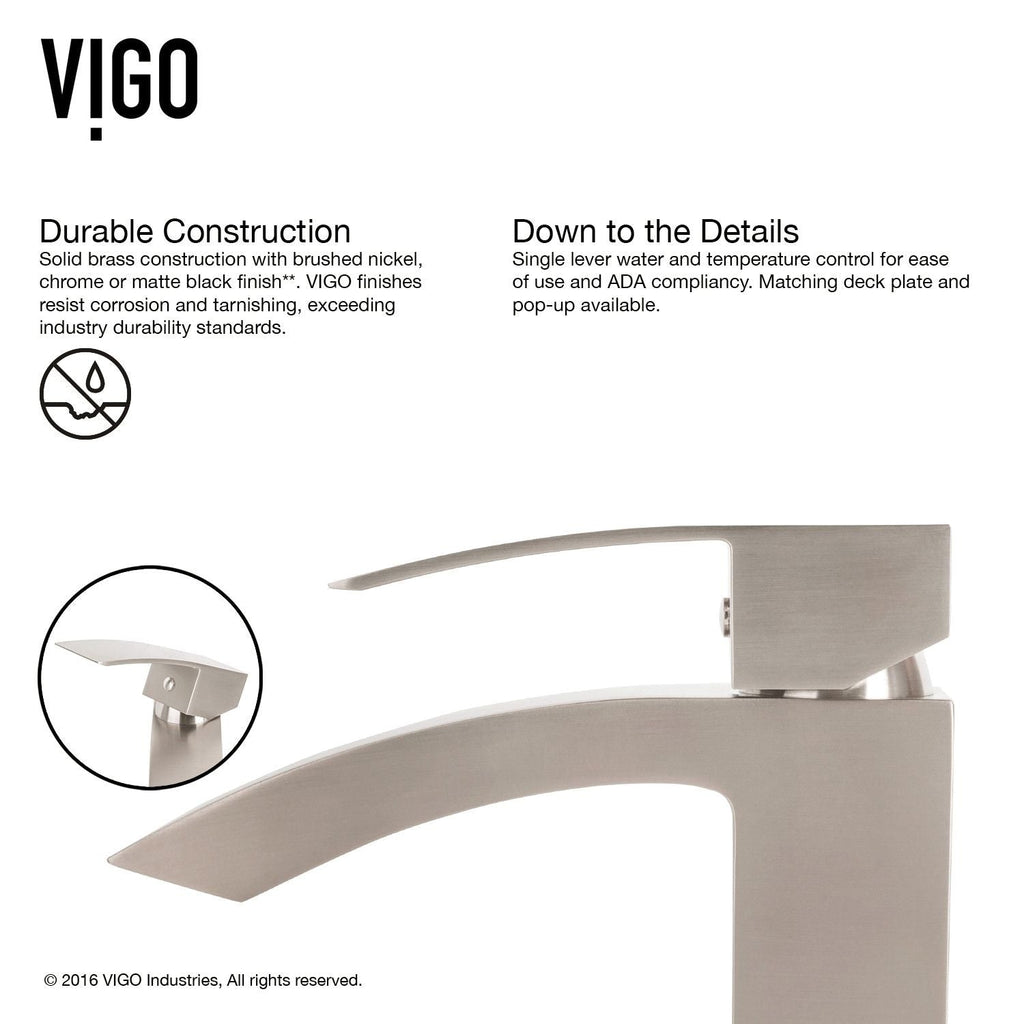 VIGO Duris Single Handle Single Hole Bathroom Sink Faucet, WaterSense Certified, Chrome