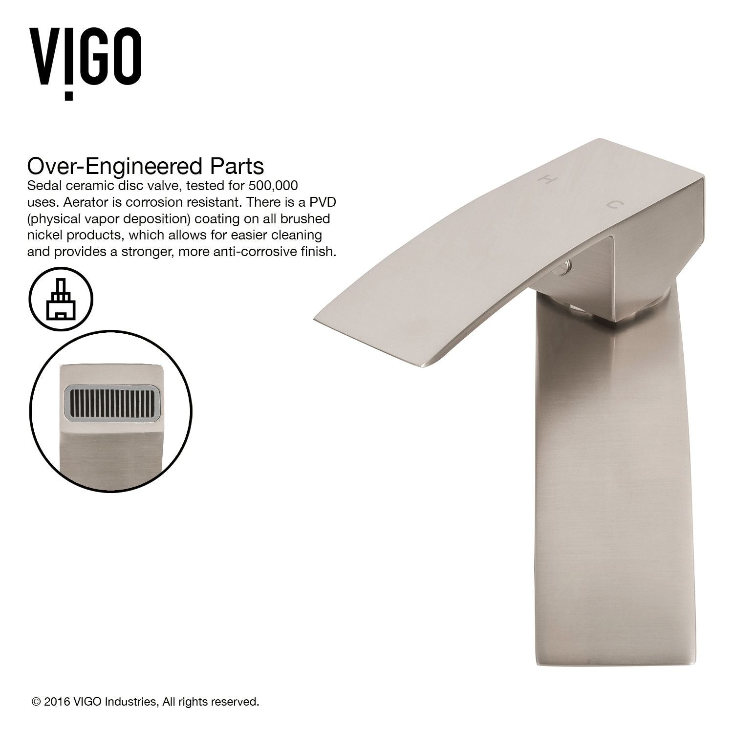VIGO Duris Single Handle Single Hole Bathroom Sink Faucet, WaterSense Certified, Chrome