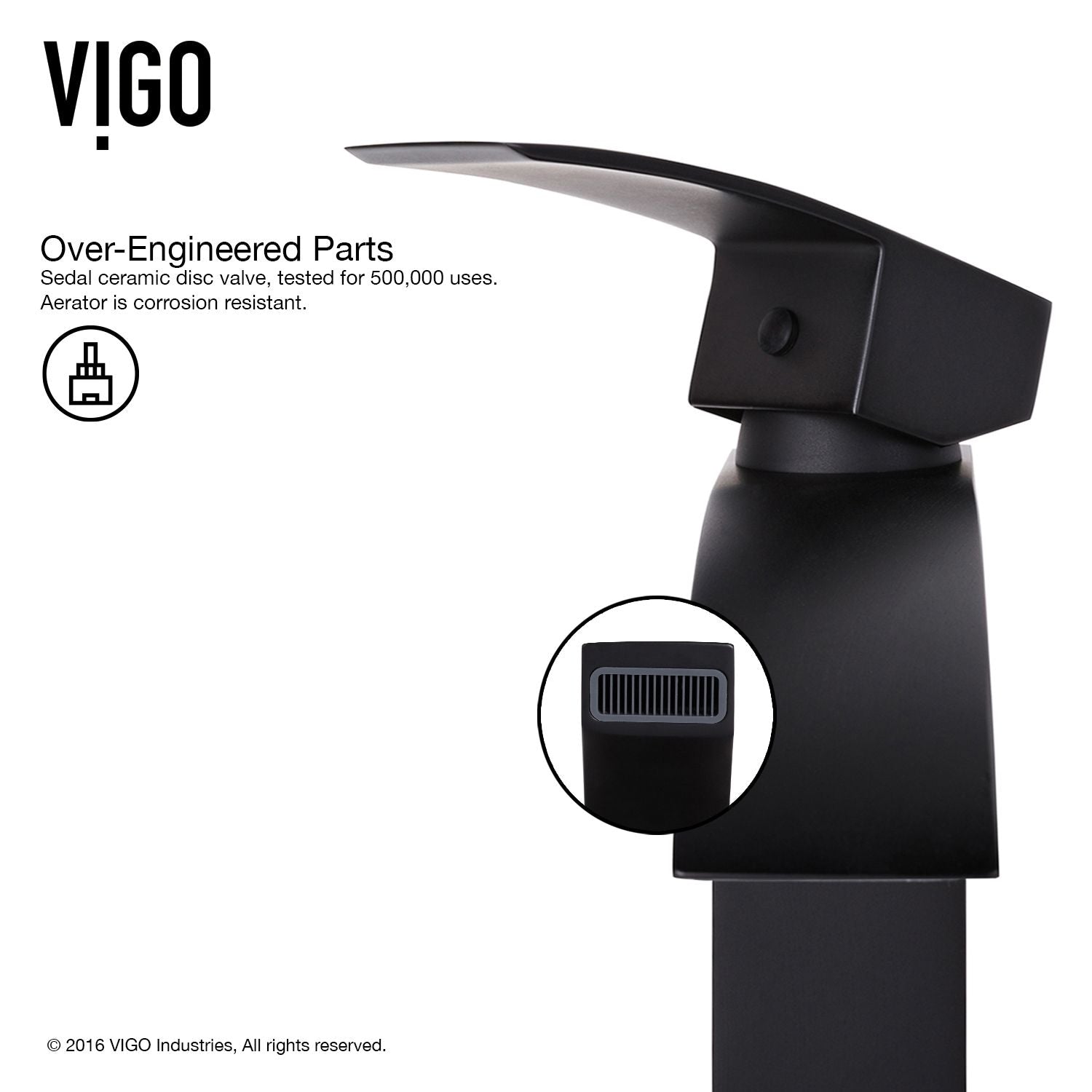 VIGO Duris Single Handle Vessel Sink Bathroom Faucet with Deck Plate, Matte Black