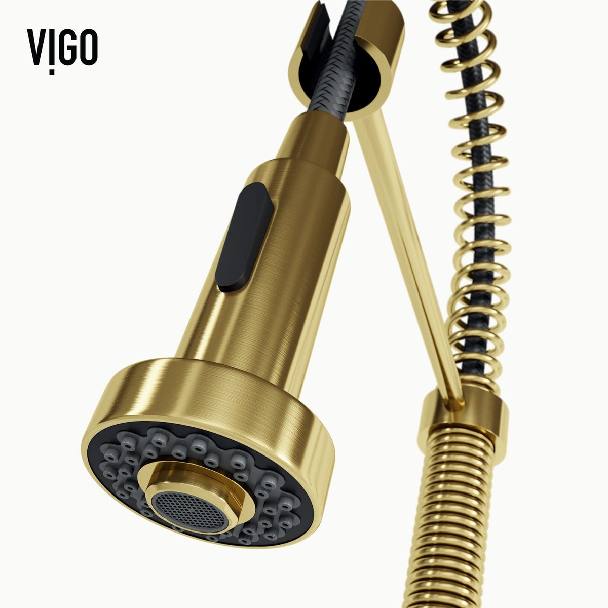 VIGO Edison Single Handle Pull Down Sprayer Kitchen Faucet, Matte Gold