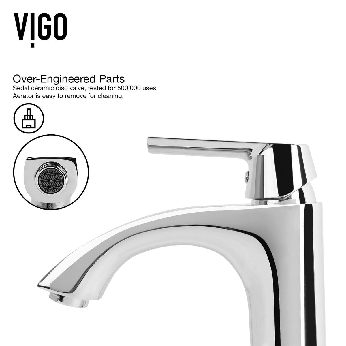 VIGO Glass Grey Onyx Bathroom Sink/Basin Set with Linus Faucet and Round Vessel