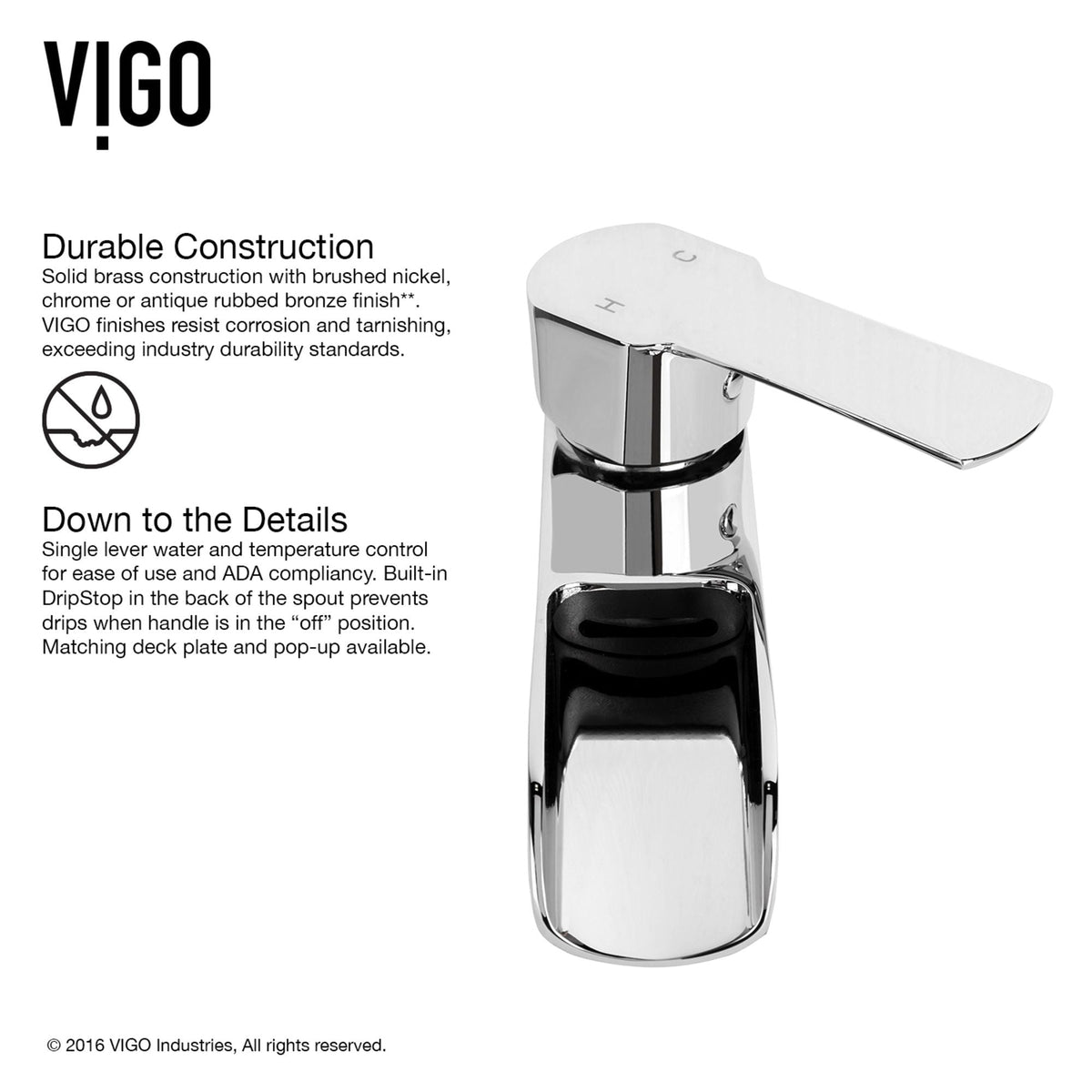 VIGO Glass Grey Onyx Bathroom Sink/Basin Set with Niko Faucet and Rectangular Vessel
