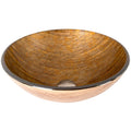 VIGO Glass Round Vessel Bathroom Sink/Basin with Rounded Edges & Deep Bowl, Amber Sunset