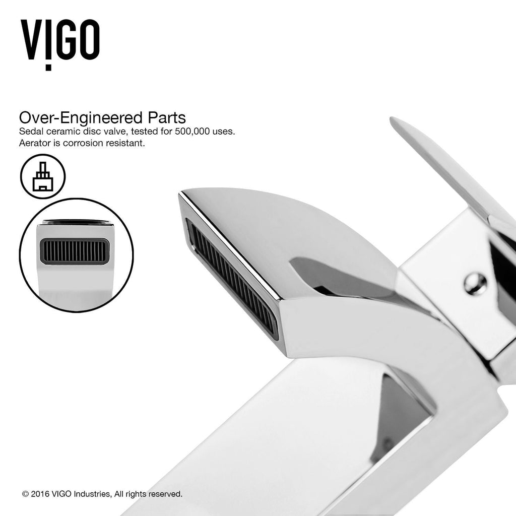 VIGO Glass Simply Silver Bathroom Sink/Basin Set with Chrome Duris Faucet and Round Vessel
