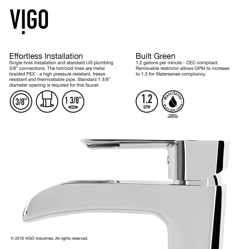 VIGO Glass Turquoise Water Bathroom Sink/Basin Set with Niko Faucet and Rectangular Vessel