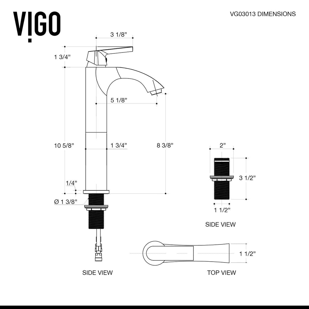 VIGO Linus Single Handle Vessel Sink Bathroom Faucet, Chrome