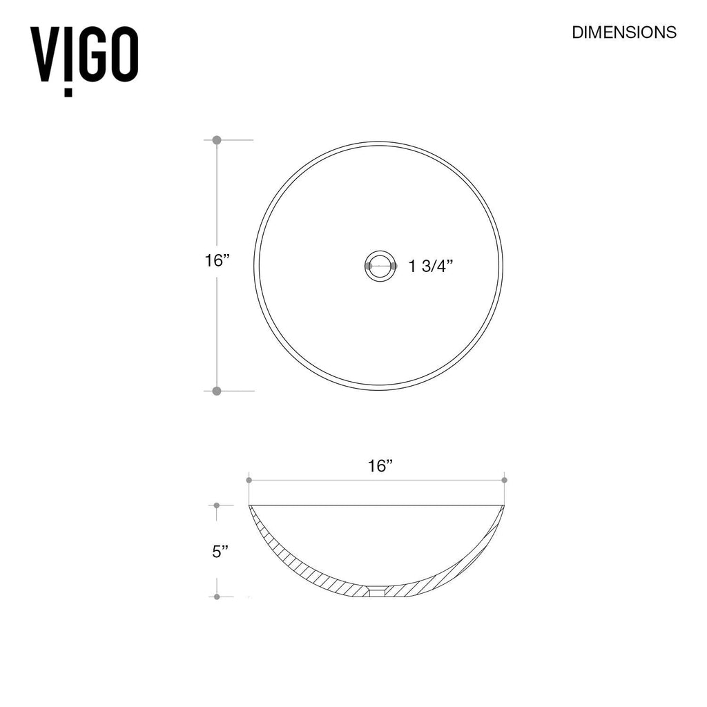 VIGO Lotus Matte Stone Round Composite Vessel Bathroom Sink/Basin with Deep Bowl, White