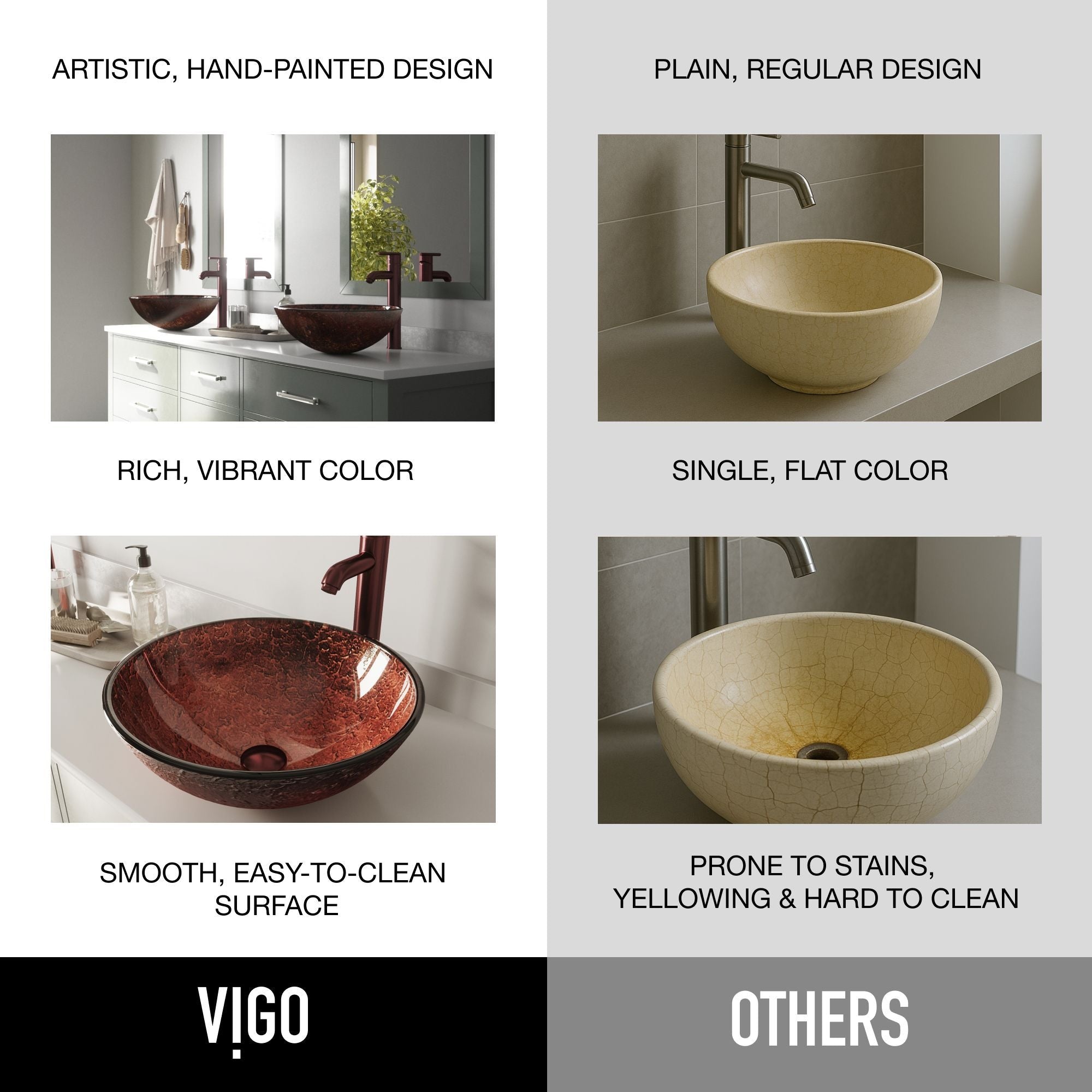 VIGO Mahogany Moon Glass Vessel Bathroom Sink