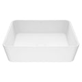 VIGO Marigold Matte Stone Rectangular Composite Vessel Bathroom Sink/Basin with Rounded Edges & Deep Bowl, White