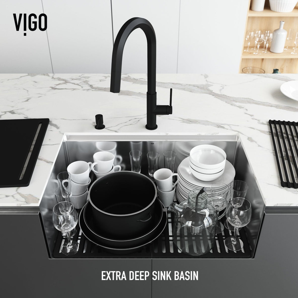 VIGO Mercer 33-in Stainless Steel Undermount Kitchen Sink