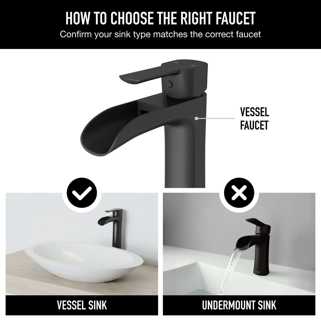 VIGO Niko Single Handle Single Hole Bathroom Sink Faucet, Matte Black