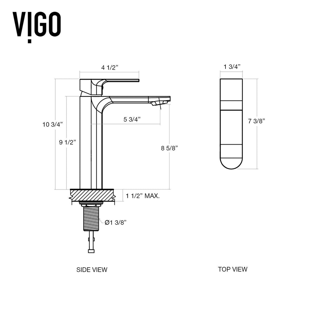 VIGO Norfolk Single Handle Vessel Single Hole Bathroom Sink Faucet, WaterSense Certified, Chrome,