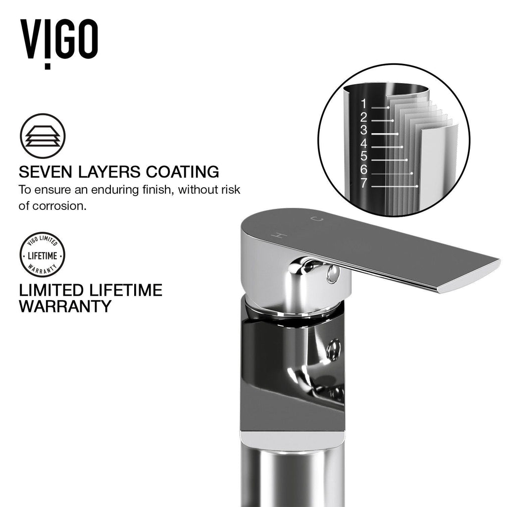 VIGO Norfolk Single Handle Vessel Single Hole Bathroom Sink Faucet, WaterSense Certified, Chrome,
