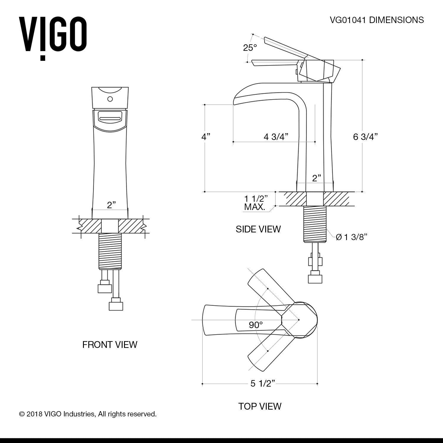 VIGO Paloma Single Handle Single Hole Bathroom Sink Faucet, WaterSense Certified, Chrome