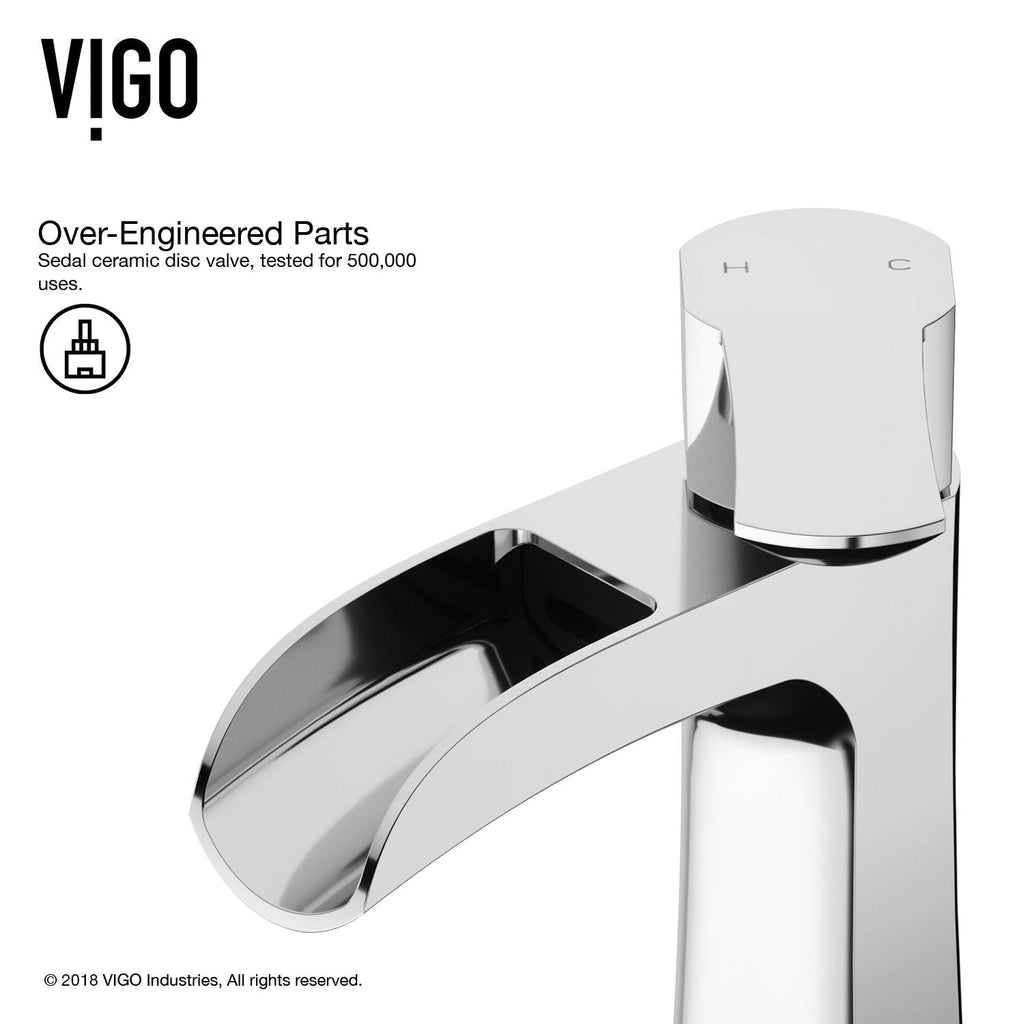 VIGO Paloma Single Handle Single Hole Bathroom Sink Faucet, WaterSense Certified, Chrome