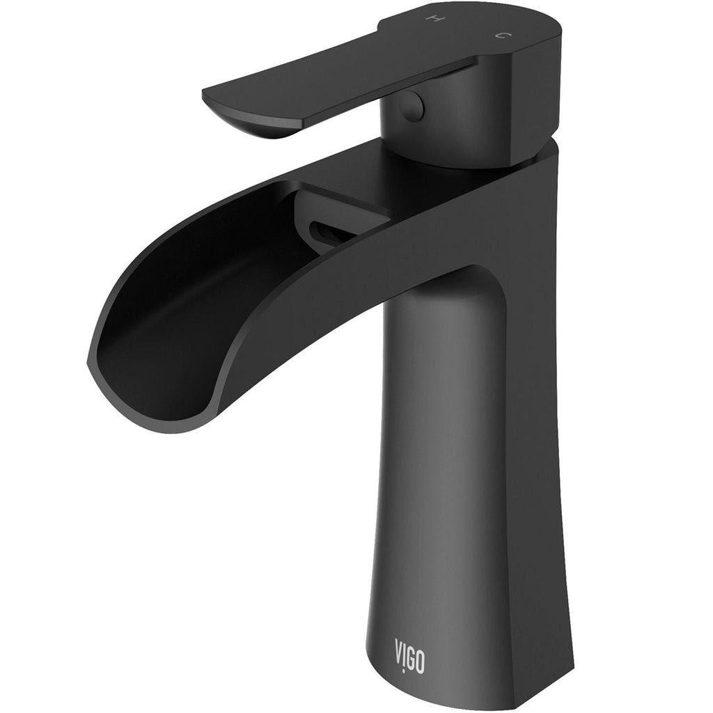 VIGO Paloma Single Handle Single Hole Bathroom Sink Faucet, WaterSense Certified, Matte Black