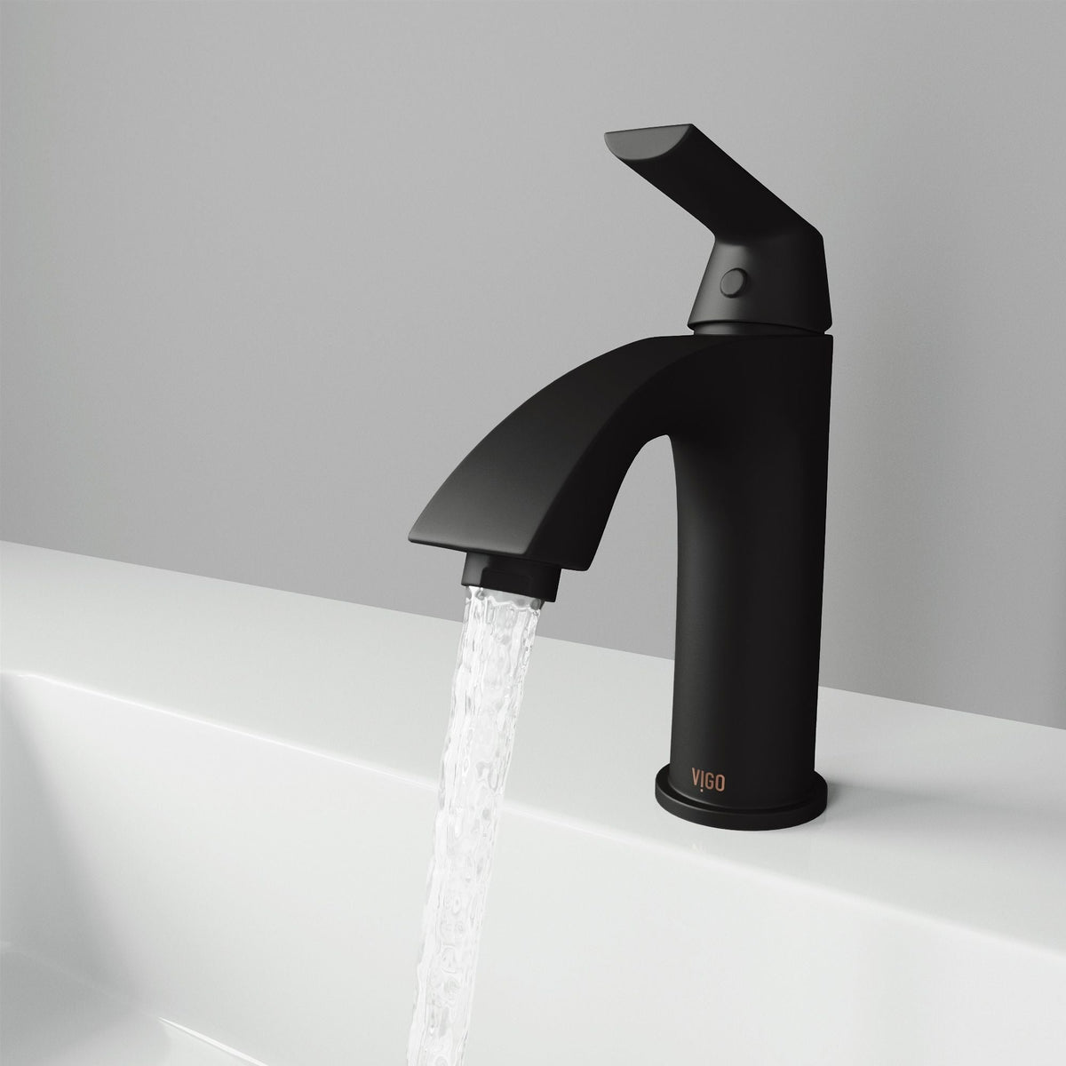 VIGO Penela Single Handle Single Hole Bathroom Sink Faucet, Matte Black,