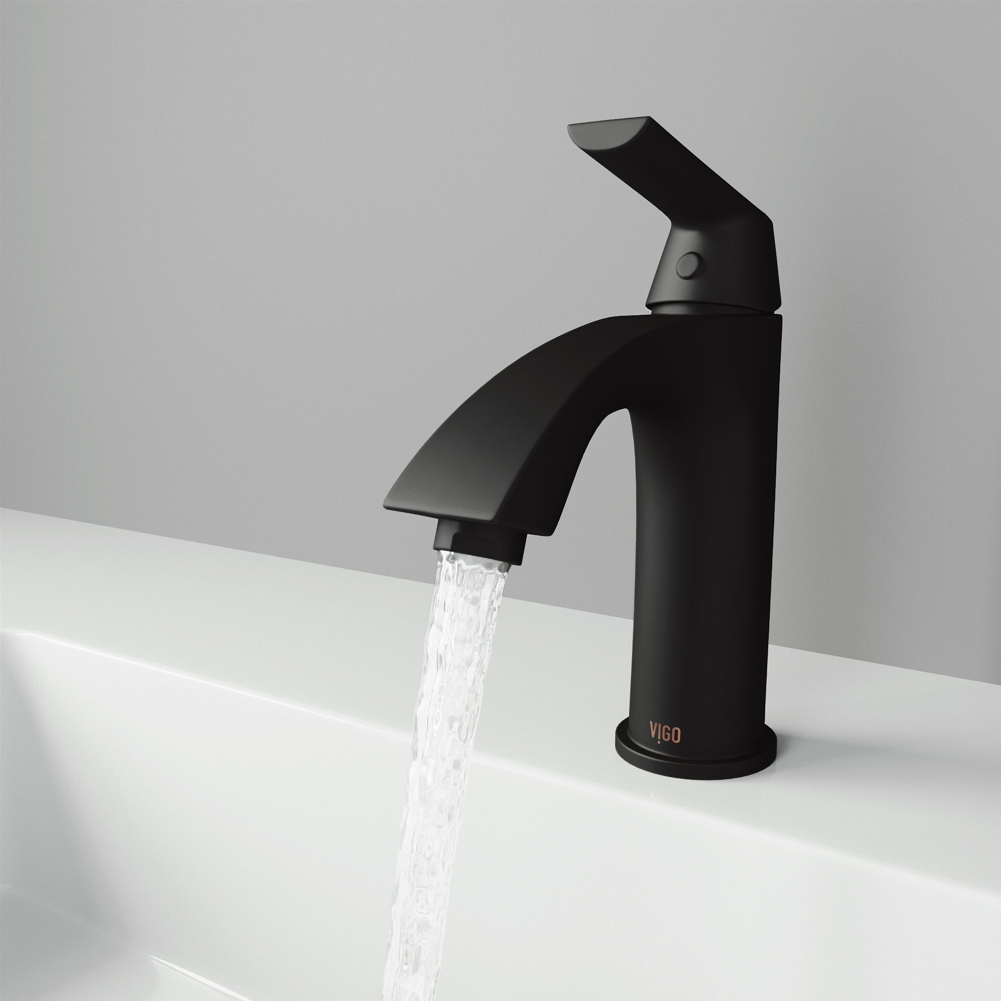 VIGO Penela Single Handle Single Hole Bathroom Sink Faucet, Matte Black,