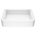 VIGO Petunia Matte Stone Rectangular Composite Vessel Bathroom Sink/Basin with Rounded Edges & Deep Bowl, White