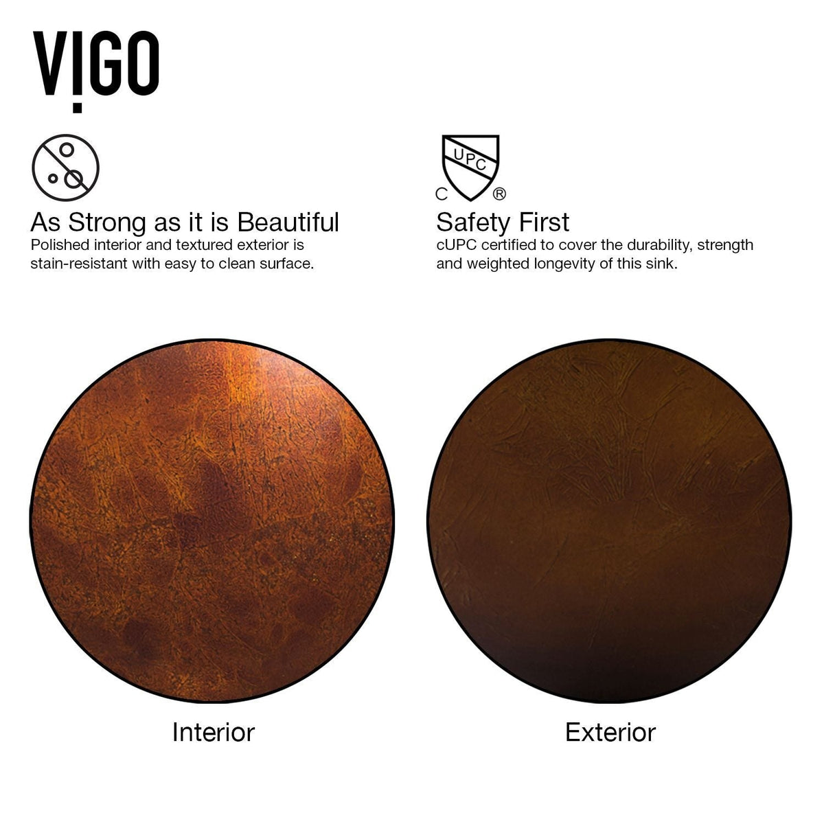 VIGO Round Glass Vessel Bathroom Sink/Basin with Deep Bowl, Russet