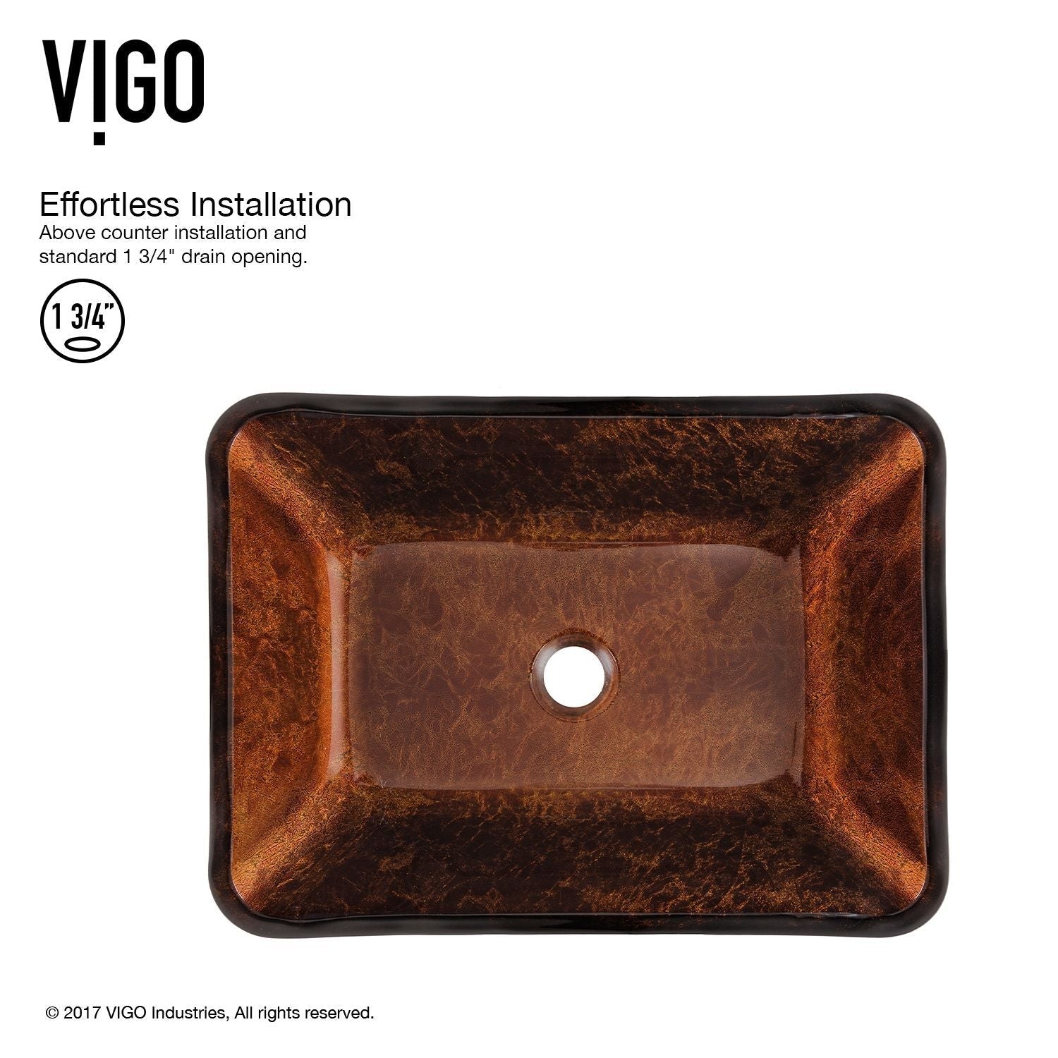 VIGO Russet Glass 18-in Red/Brown Bathroom Sink/Basin Set with Niko Faucet and Rectangular Vessel