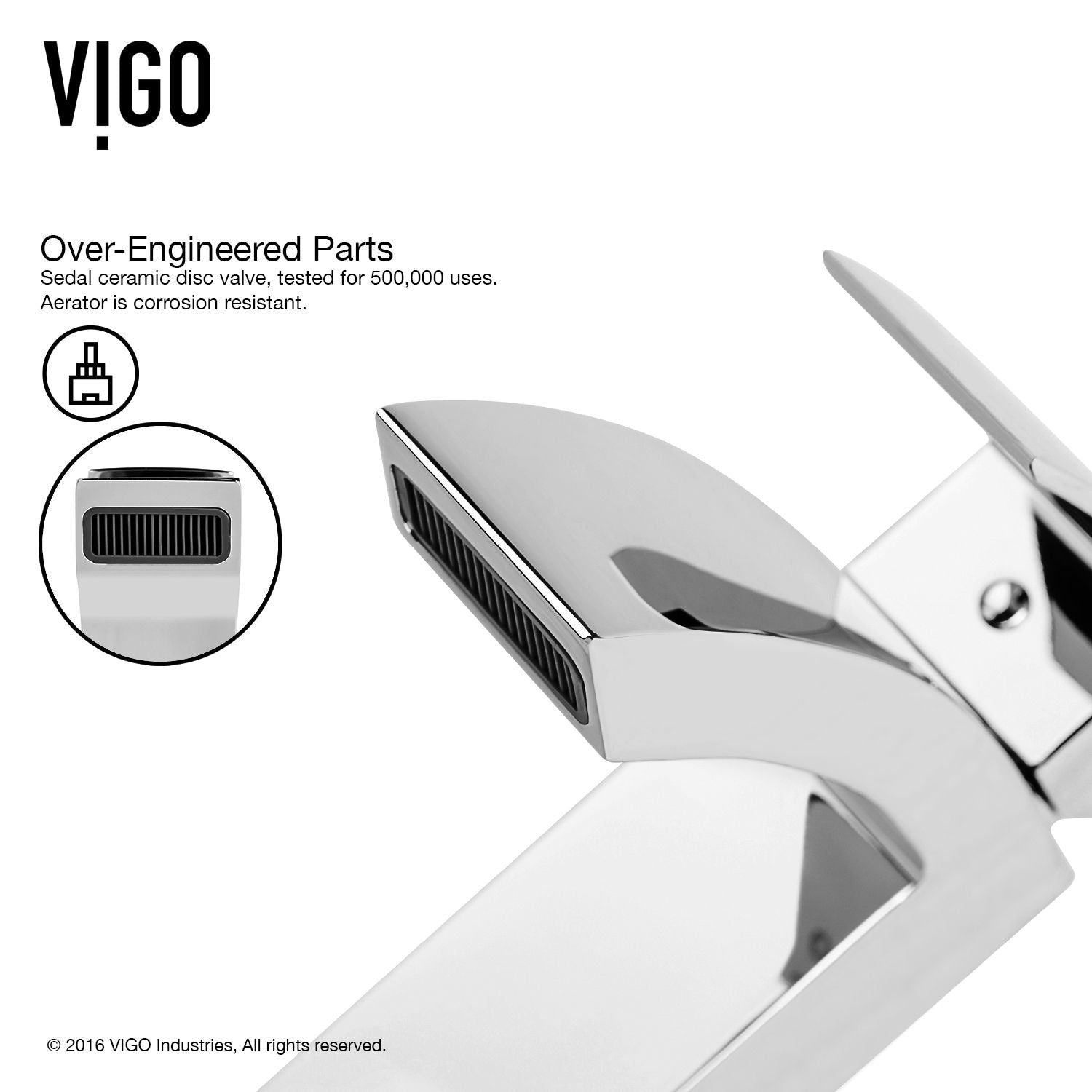 VIGO Satro Single Handle Single Hole Bathroom Sink Faucet, WaterSense Certified, Chrome