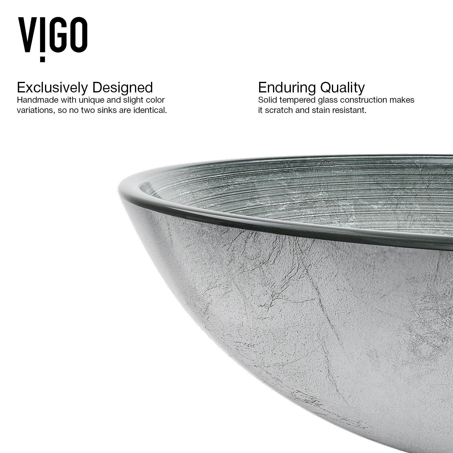 VIGO Simply Glass Round Vessel Bathroom Sink/Basin with Deep Bowl, Gray