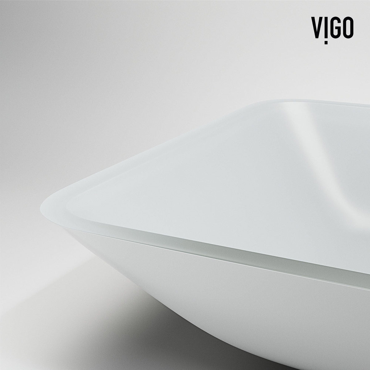 VIGO Sottile MatteShell White Bathroom Sink/Basin Set with Niko Faucet and Glass Rectangular Vessel
