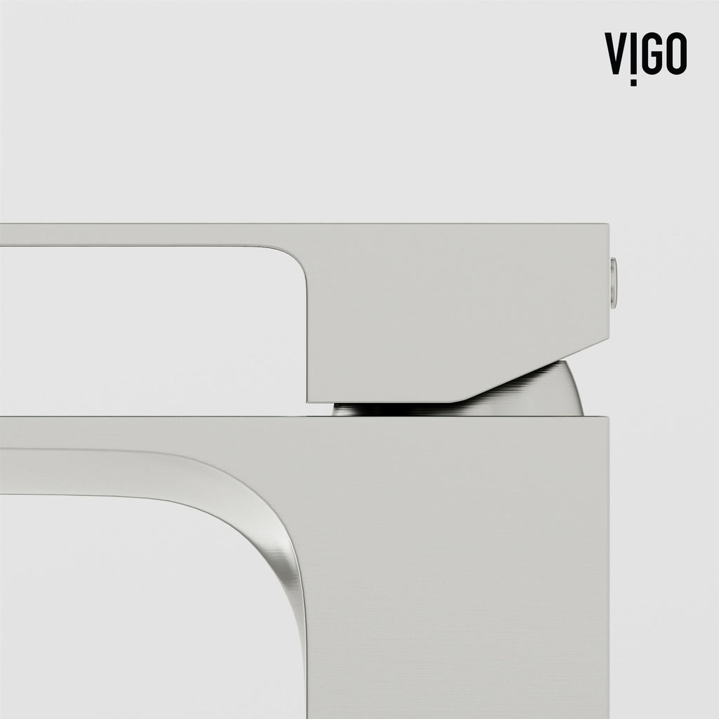 VIGO Tarragona Gothic ConcretoStone Grey Bathroom Sink/Basin Set with Dunn Faucet and Rectangular Vessel