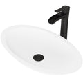 VIGO Wisteria MatteStone White Bathroom Sink/Basin Set with Niko Faucet and Oval Composite Vessel