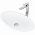 VIGO Wisteria MatteStone White Bathroom Sink/Basin Set with Norfolk Faucet and Oval Composite Vessel