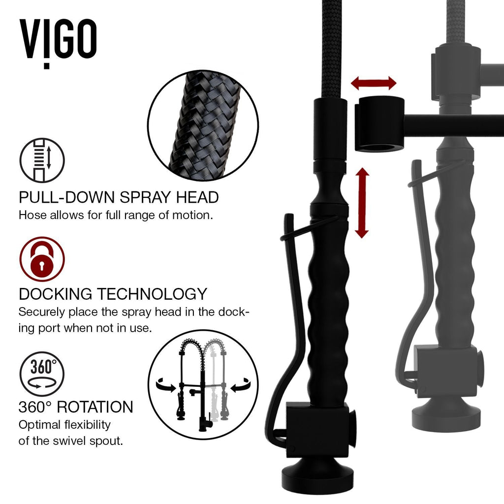 VIGO Zurich Kitchen Faucet, Matte Black